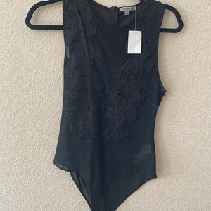 Black floral bodysuit